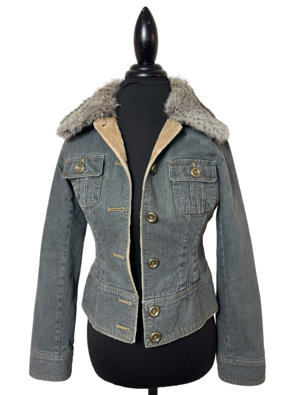COMME CA ISM Denim/Fur Jacket